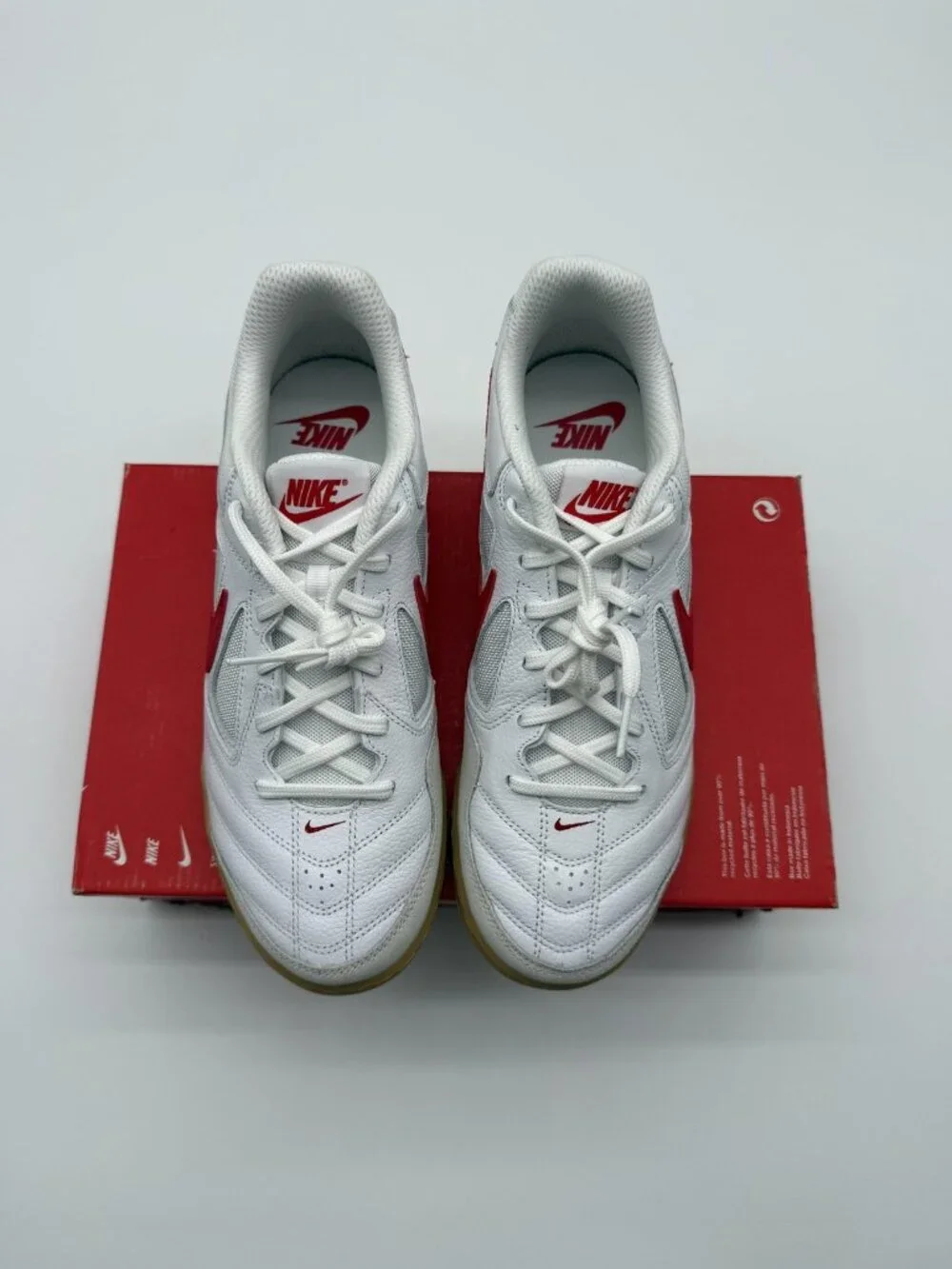 New Nike Gato Shoes Men's Size 10.5 White Red Gum Indoor Court Soccer HQ6019 102